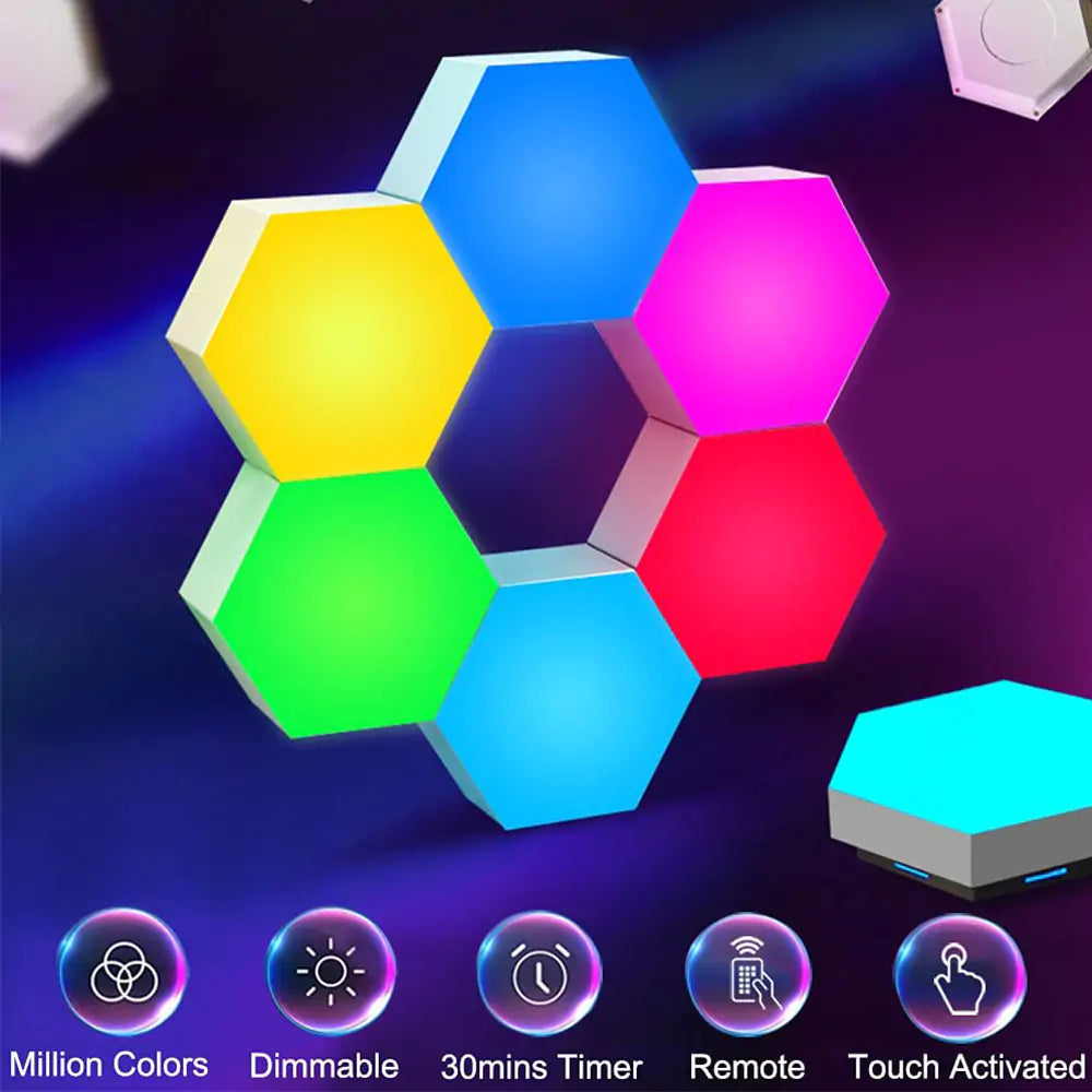 LED Hexagon Wall Light Indoor RGB Night Light