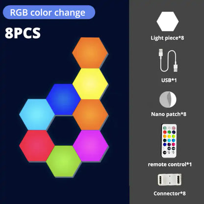 LED Hexagon Wall Light Indoor RGB Night Light